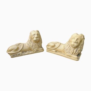 Art Deco Ceramic Lion Figure-CAQ-1286991