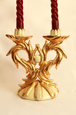 Art Deco Ceramic Oro Candle Holder, 1940s-HUY-823857