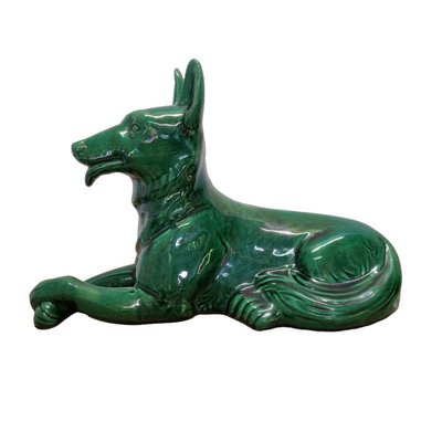 Art Deco Ceramic Statue of German Shepherd from Saint Clement, 1930s-VHW-2028224