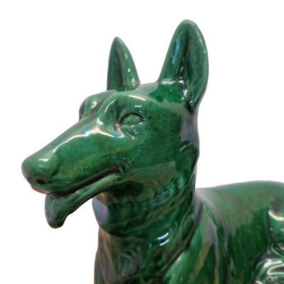 Art Deco Ceramic Statue of German Shepherd from Saint Clement, 1930s-VHW-2028224