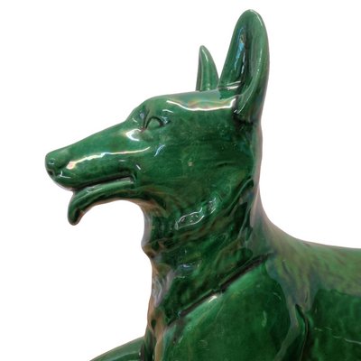 Art Deco Ceramic Statue of German Shepherd from Saint Clement, 1930s-VHW-2028224