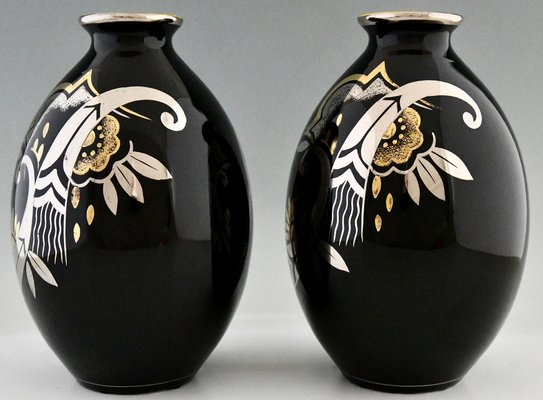 Art Deco Ceramic Vases, 1931, Set of 2-KTN-1776937