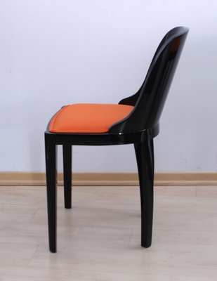 Art Deco Chair in Ebonized Wood, Orange Fabric, France, 1930-NNB-723121