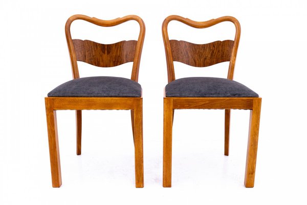 Art Deco Chairs, Poland, 1950s, Set of 2-BXB-1811510