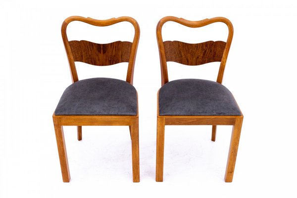 Art Deco Chairs, Poland, 1950s, Set of 2-BXB-1811510