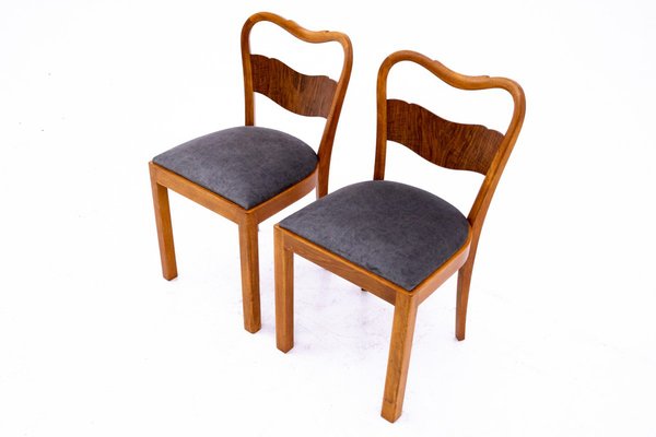 Art Deco Chairs, Poland, 1950s, Set of 2-BXB-1811510