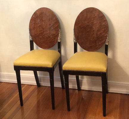 Art Déco Chairs with Bronze Elements, 1920s, Set of 2-LXP-1089074