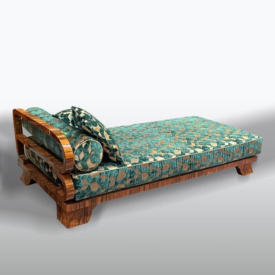 Art Deco Chaise Lounge in Fabric and Walnut, 1930s-XSL-2022617