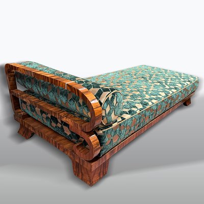 Art Deco Chaise Lounge in Fabric and Walnut, 1930s-XSL-2022617