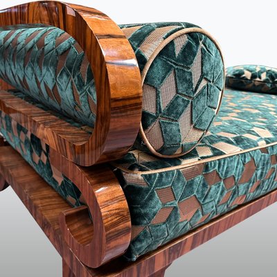 Art Deco Chaise Lounge in Fabric and Walnut, 1930s-XSL-2022617