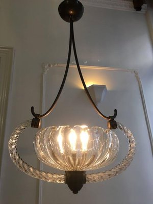 Art Deco Chandelier by Ercole Barovier, 1940s-MBH-1032215