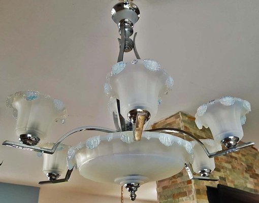 Art Deco Chandelier from Ezan & Petitot, France, 1930s-POM-1178110