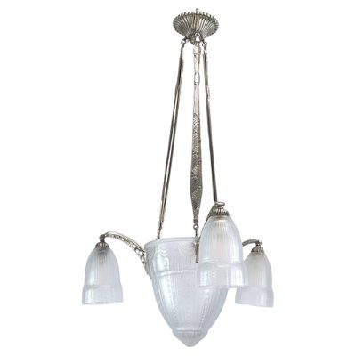 Art Deco Chandelier from Muller Frères, 1930s-JUZ-1808258