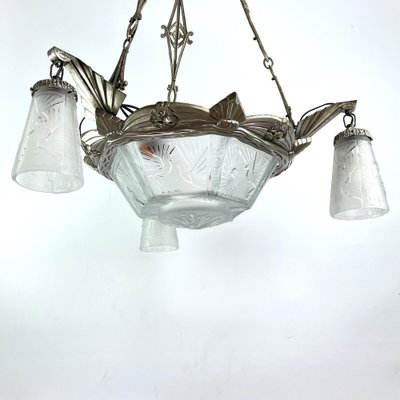 Art Deco Chandelier from Muller Frères, 1930s-JUZ-1783800