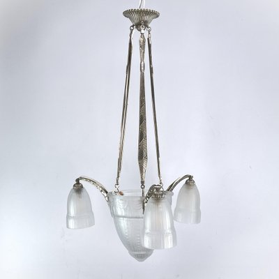 Art Deco Chandelier from Muller Frères, 1930s-JUZ-1808258