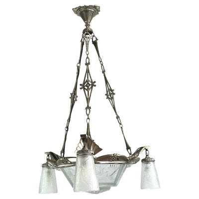 Art Deco Chandelier from Muller Frères, 1930s-JUZ-1783800