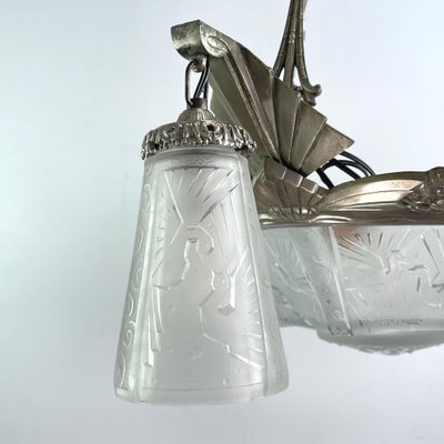 Art Deco Chandelier from Muller Frères, 1930s-JUZ-1783800