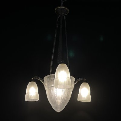 Art Deco Chandelier from Muller Frères, 1930s-JUZ-1808258