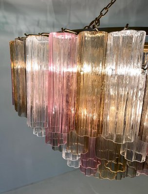 Art Deco Chandelier in Pink and Amber Murano Glass, 2000s-FF-1386148