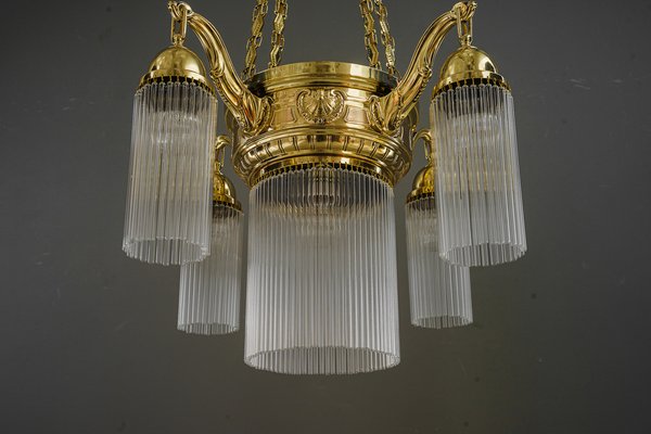 Art Deco Chandelier with Glass Sticks, Vienna, 1920s-SPD-1771828