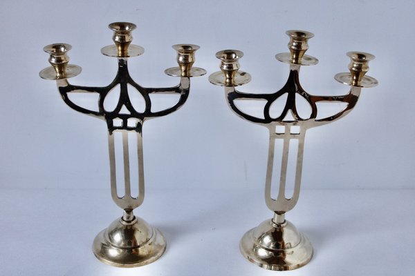 Art-Déco Chandeliers in Brass, Denmark, 1930s, Set of 2-HFR-1772515