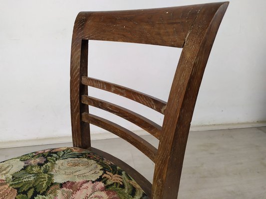 Art Deco Cherry Oak Table and Chairs, 1940s, Set of 7-EAD-1451606