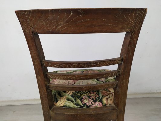 Art Deco Cherry Oak Table and Chairs, 1940s, Set of 7-EAD-1451606