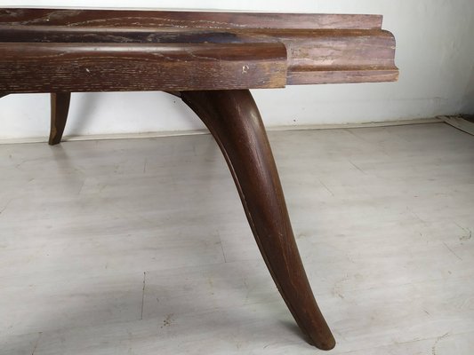 Art Deco Cherry Oak Table and Chairs, 1940s, Set of 7-EAD-1451606