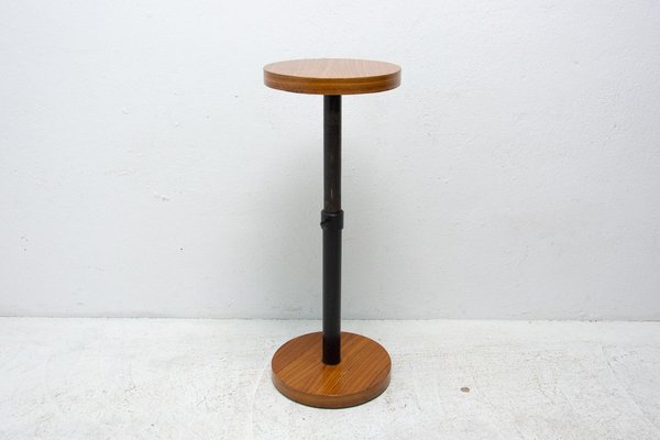 Art Deco Cherry Wood Round Side Table, Bohemia, 1930s-HXT-1308571