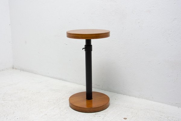 Art Deco Cherry Wood Round Side Table, Bohemia, 1930s-HXT-1308571