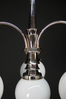 Art Deco Chrome 4-Light Chandelier, 1930s-TZ-920256