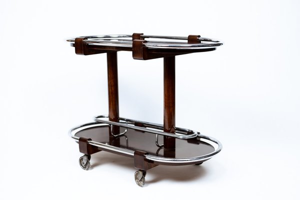 Art Deco Chrome Bar Cart-TSE-1187686