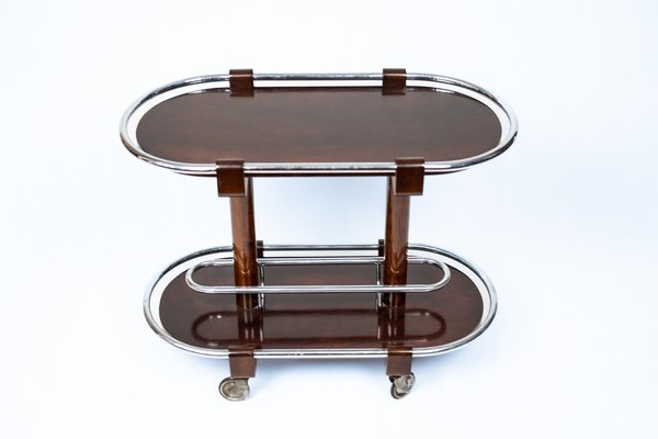 Art Deco Chrome Bar Cart-TSE-1187686