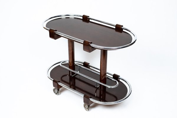 Art Deco Chrome Bar Cart-TSE-1187686