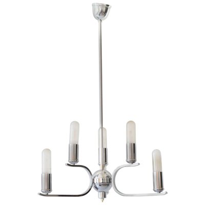 Art Deco Chrome Chandelier, 1920s-SPD-931023