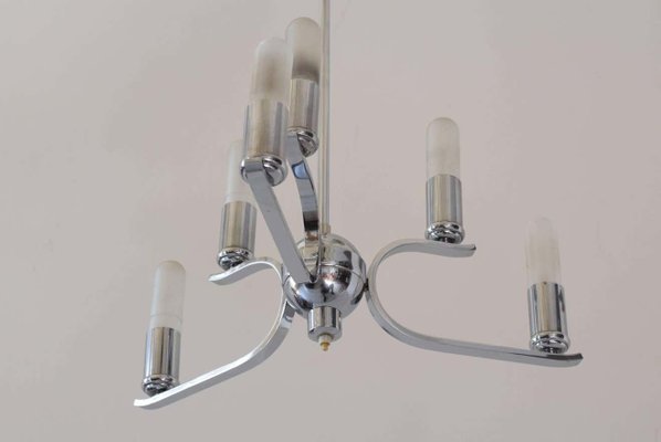 Art Deco Chrome Chandelier, 1920s-SPD-931023