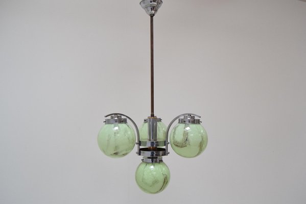 Art Deco Chrome Chandelier, 1930s-TZ-1269896