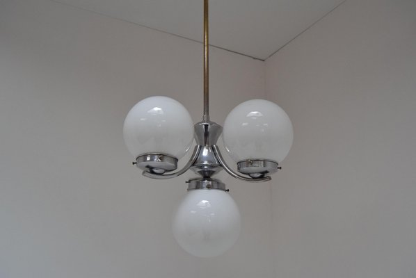 Art Deco Chrome Chandelier, 1930s-TZ-772970