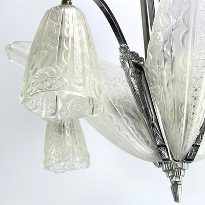 Art Deco Chrome Chandelier by Donna Paris, 1930s-JUZ-1756181