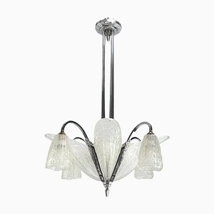 Art Deco Chrome Chandelier by Donna Paris, 1930s-JUZ-1756181