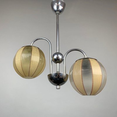 Art Deco Chrome Chandelier from Napako, Czechoslovakia, 1930s-TZ-1017875