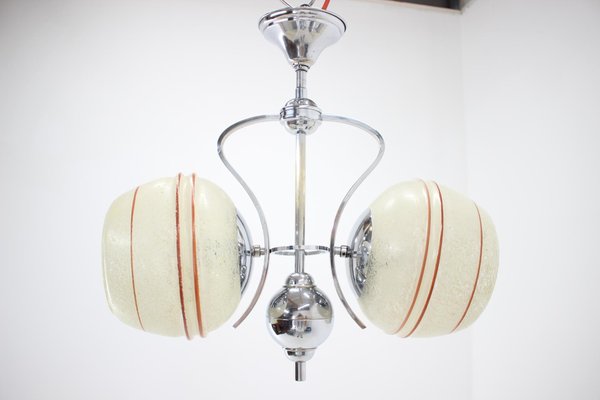 Art Deco Chrome-Plated Chandelier, 1930s-TZ-702037