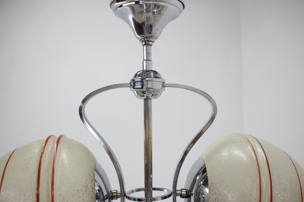 Art Deco Chrome-Plated Chandelier, 1930s-TZ-702037