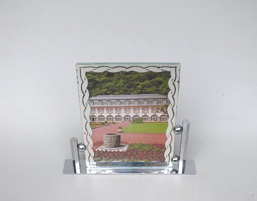 Art Deco Chrome-Plated & Metallised Pane Picture Frame, 1920s-EY-1794688