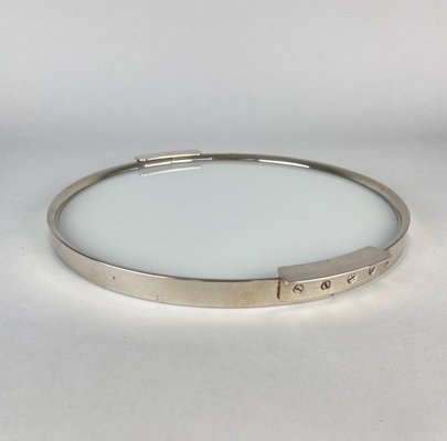 Art Deco Chrome Round Tray, 1930s-TZ-1395262