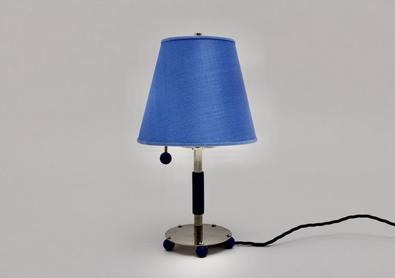 Art Deco Chrome Table Lamp in Blue, Germany, 1930s-NB-1013131