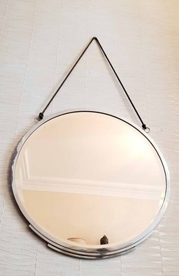 Art Deco Chromed Bronze Mirror, 1930s-AWH-746188