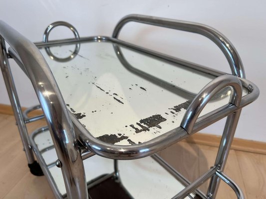 Art Deco Chromed Steel Bar Cart by Robert Mallet-Stevens, France, 1925-NNB-1416493