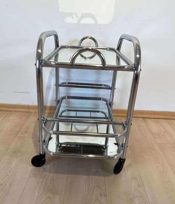 Art Deco Chromed Steel Bar Cart by Robert Mallet-Stevens, France, 1925-NNB-1416493