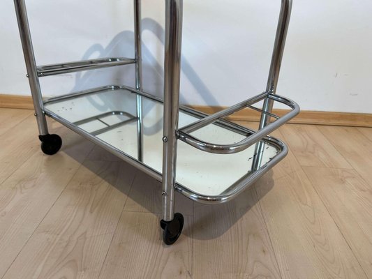 Art Deco Chromed Steel Bar Cart by Robert Mallet-Stevens, France, 1925-NNB-1416493